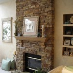 Stone Veneer Unique Fabulous Stone Veneer Fireplace Feat Unique Shelf Mantel Decorating Idea Plus Blue Floor Cushions Decoration  To Perform In Style To Veneer With Stone For Your Stunning Fireplace 