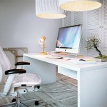 Swivel Chair Desk Fabulous Swivel Chair Facing Thin Desk Under Giant Lamps Completing Modern Home Office Office Modern Home Office To Play With Furniture And Lighting Fixtures