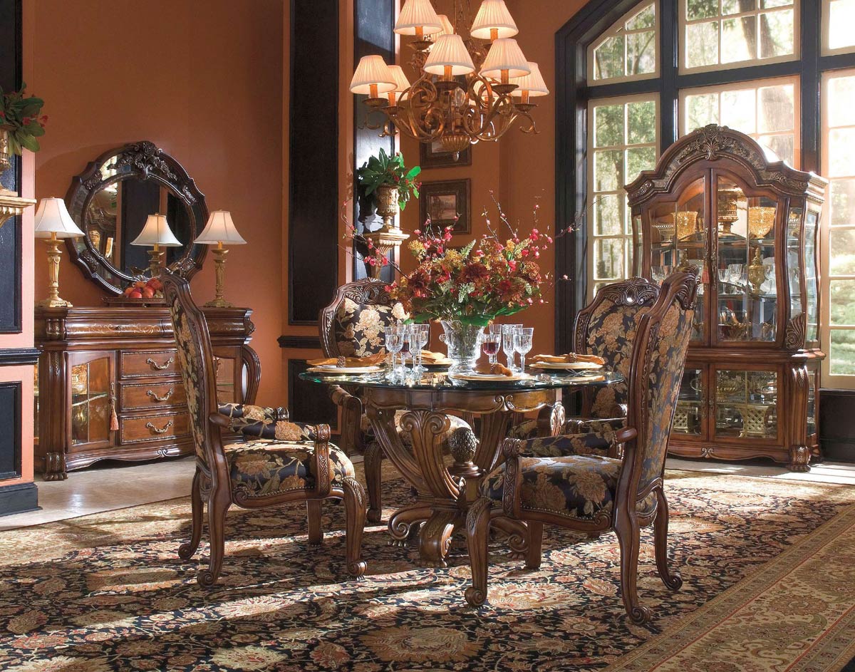 Traditional Dining Applying Fabulous Traditional Dining Room Design Applying Formal Dining Room Sets With Round Table Decorated With Vase Flowers Completed With Chairs On Carpet Dining Room Formal Dining Room Sets For Contemporary Interiors