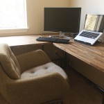 L Shaped Desk Familiar L Shaped DIY Office Desk Accommodating Computer And Netbook With Beige Seat Office DIY Office Desk For More Personalized Room Settings