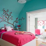 Wallpaper For Bedroom Fancy Wallpaper For Female Teenage Bedroom Equipped With Single Bed Plus Pink Bedding Combined With Stripped Rug  Interior Design  The Most Alluring Room Ideas For Teenager 