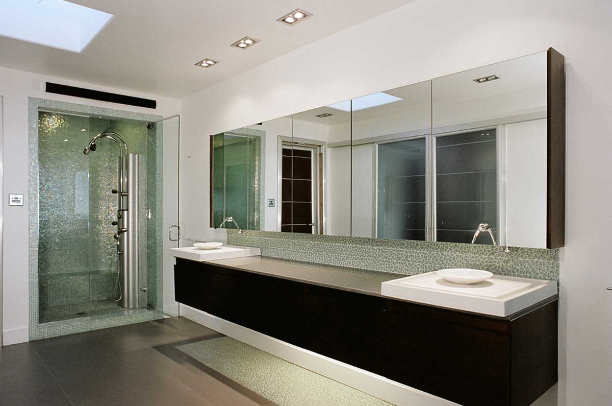 Ceiling Design Modern Fantastic Ceiling Design In Dashing Modern Bathroom With Fancy Powder Room And Large Mirrored Cabinet Bathroom Modern Bathroom Interior Designs That Make Elegant And Luxurious Statement