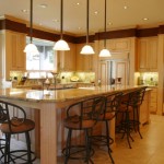 Barstools Model Under Fascinating Bar Stools Model On Floor Tile Under Hanging Lamp Near L Shaped Kitchen Island Inside Cool Kitchen Design With Slide Window Kitchen Guides To Apply L Shaped Kitchen Island For All Size