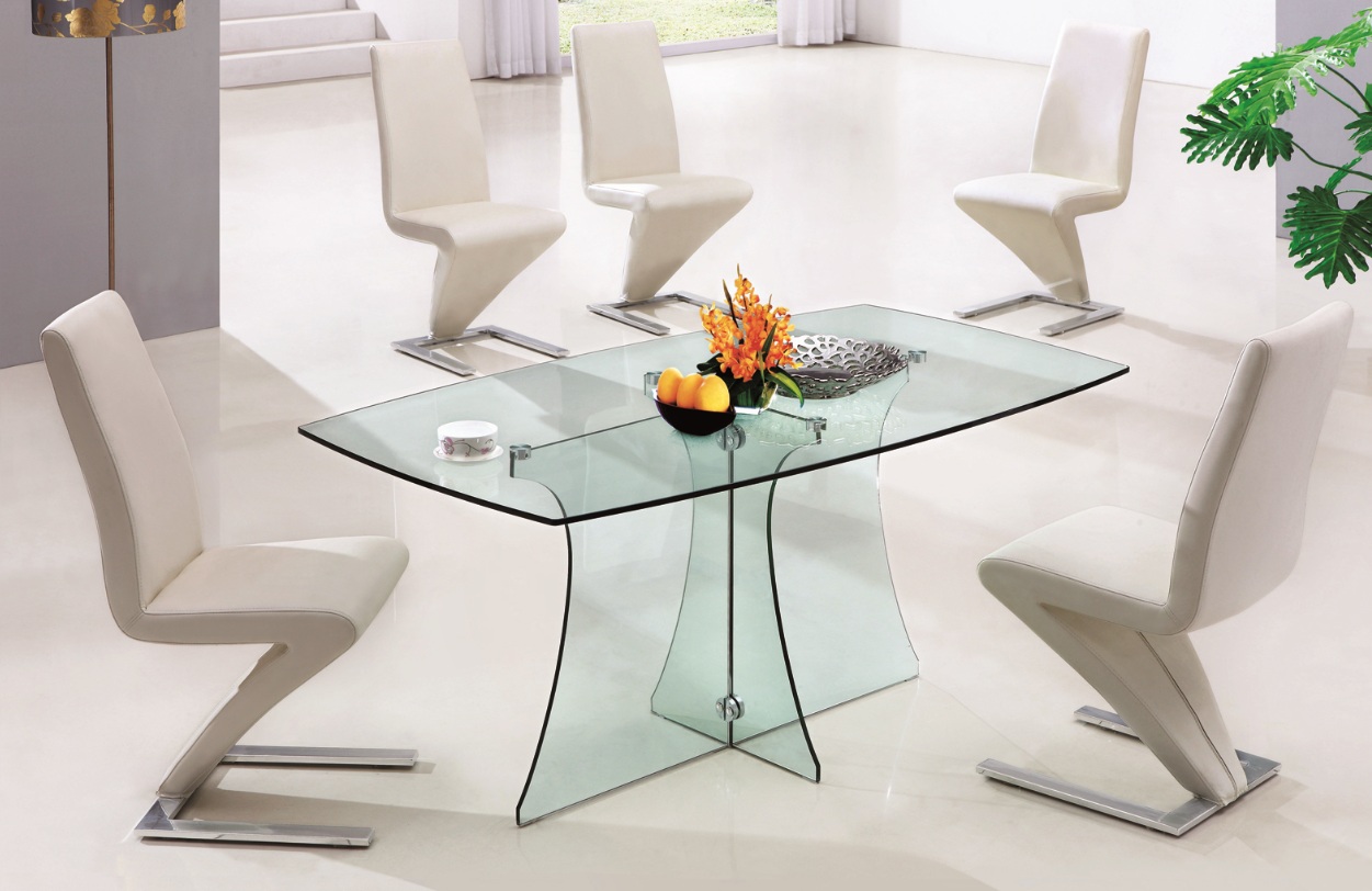 Clear Glass Table Fascinating Clear Glass Dining Room Table Completed With Decorations Plus Furnished With Unique Armless Chairs Matched With White Flooring Color Dining Room Finding Suitable Design Of Glass Dining Room Table