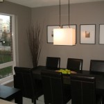 Contemporary Dining Grey Fascinating Contemporary Dining Room Applying Grey Accent Wall Color With Hanging Dining Room Lighting Completed With Table Also Chairs In Black Color Ideas Dining Room Choosing Well Matched Modern Dining Room Lighting And Elegant Outlook