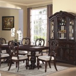 Dining Room Dining Fascinating Dining Room Applying Formal Dining Room Sets With Dark Brown Color Of Furniture Including Cupboards And Elongated Table Decorated With Vase Flowers Dining Room Formal Dining Room Sets For Contemporary Interiors