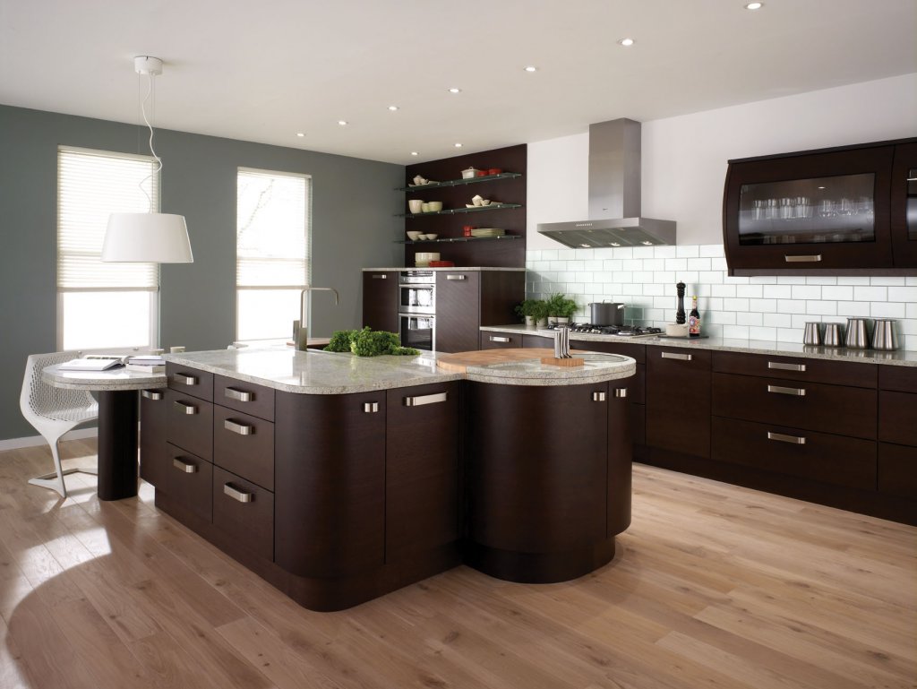 Kitchen With Furnitures Fascinating Kitchen With Dark Brown Furniture Including Kitchen Island Ideas Combined With White Marble On Top Design Plus Completed With Range On Kitchen Cupboard Kitchen Get The Beautiful Kitchen Island Ideas