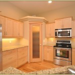 Kitchen With On Fascinating Kitchen With Usual Lamp On Simple Ceiling Above Wooden Floor And Cool Corner Kitchen Cabinet Between Wooden Cabinets Kitchen Corner Kitchen Cabinet: What To Do To Avoid Awkward Look On It