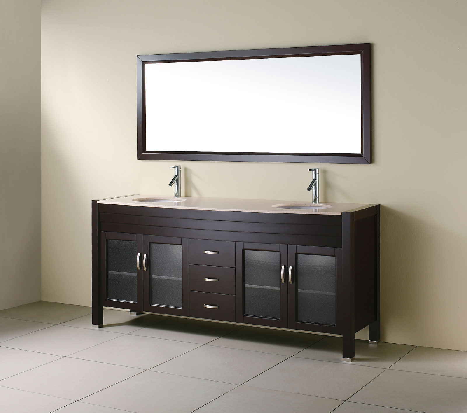 Minimalist Bathroom Bathroom Fascinating Minimalist Bathroom With Elongated Bathroom Vanity Cabinets In Dark Brown Color Ideas Coupled By Double Sinks And Furnished With Mirror Bathroom 15 Bathroom Vanity Cabinets For Your Captivating Home