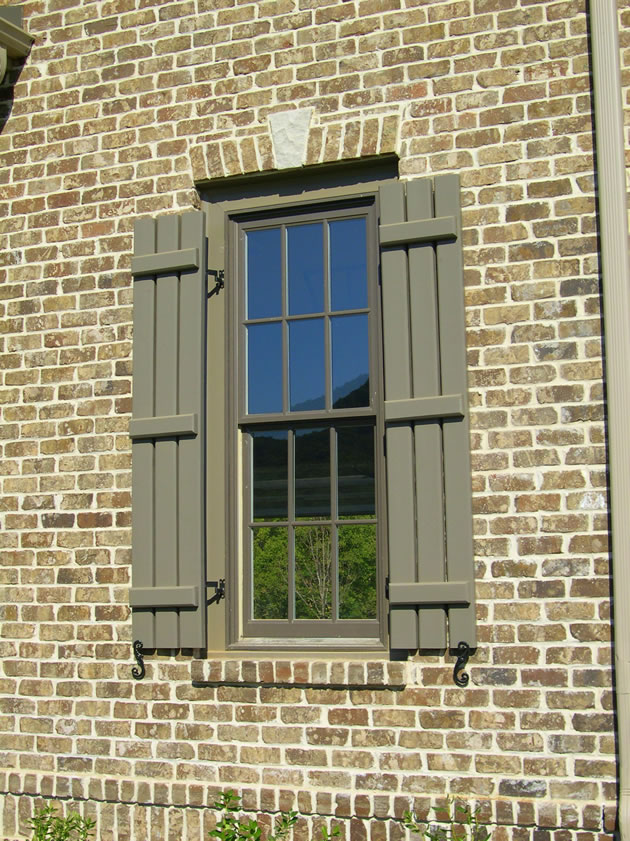 Old Fashioned Interesting Fascinating Old Fashioned Window Between Interesting Exterior Window Shutters On Rustic Brick Wall Exterior Exterior Window Shutters With Maximum Functional Features