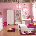 Pink Interior Girls Fascinating Pink Interior Color For Girls Bedroom Of Kids Chat Rooms With Single Bed And Double Balls Pendant Lighting Furnished With Nightstand And Desk Kids Room Design And Furniture Of Kids Chat Rooms