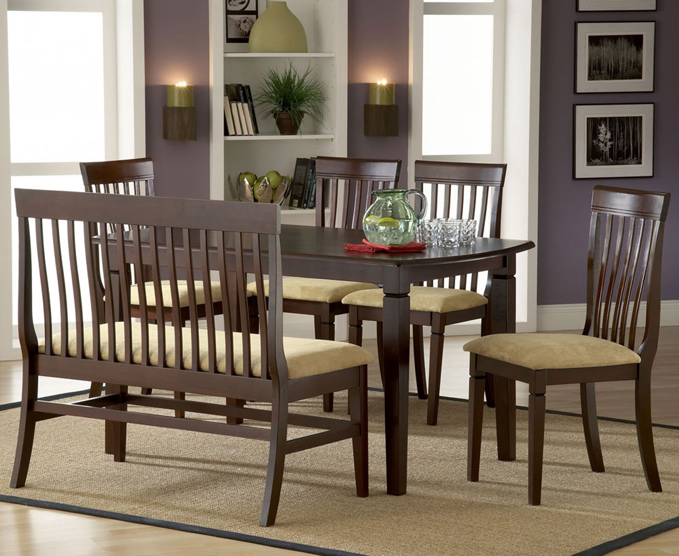 Dining Room Bench Fetching Dining Room Furniture With Bench Seating Design Ideas With Classy Rectangular Wooden Dining Table Set Ideas And Simple Bench Design Also Rustic Wood Chair Padded Seat Ideas  Dining Room Modern Dining Room Furniture Design