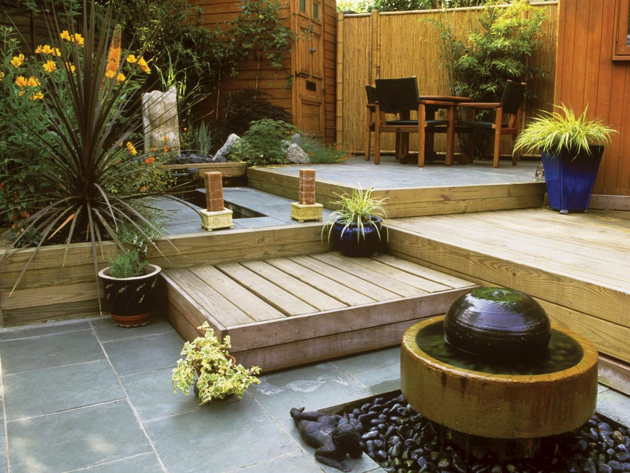 Potted Plants Concept Fetching Potted Plants And Flooring Concept For Small Backyard Ideas At Exterior Rustic Design Backyard Small Backyard Ideas For You Who Love Simplicity