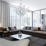 Chandelier Design White Funky Chandelier Design Feat Modern White Living Room Curtain And Square Coffee Table Plus Compact Sectional Brown Sofa Living Room Beautiful Living Room Curtain Ideas For Big Windows