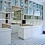 Geometric Floor Glass Funky Geometric Floor Tile Feat Glass Hanging Wall Storage Unit Idea And Beautiful Metal Kitchen Cabinets Kitchen  Metal Kitchen Cabinet Presents Cool Styles 