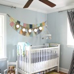 Pattern Curtain White Gingham Pattern Curtain And Cool White Crib Design Also Sophisticated Baby Boy Nursery Idea With Colorful Garland Decor Kids Room Awesome Baby Boy Nursery Room Ideas