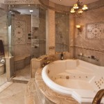 Bathroom Remodel Jacuzzi Glamorous Bathroom Remodel Ideas With Jacuzzi Tub Also Beauty Chandelier Design Plus Modern Large Glass Shower Doors Design Ideas Along With Natural Marble Floor Design Bathroom Bathroom Remodel Ideas In Nature Ideas