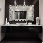 Black And Room Glamorous Black And White Color Room Ideas In Modern Bathroom Installed With Bathroom Vanity Cabinets And Bowl Sink Coupled By Mirror And Tiny Jar Decoration Bathroom 15 Bathroom Vanity Cabinets For Your Captivating Home