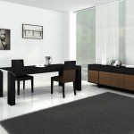 Black Furnitures Dining Glamorous Black Furniture Of Contemporary Dining Room Sets Matched With White Ceramics Wall Also Flooring Furnished With Elongated Table And Completed With Cupboard Dining Room The Design Contemporary Dining Room Sets