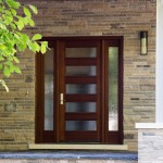 Brick House And Gorgeous Brick House Exterior Wall And Vertical Sconce Light Feat Modern Front Door With Frosted Glass Sidelights Exterior  Wonderful Front Door In Modern House Design 