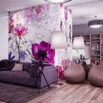 Flower Theme Decorating Gorgeous Flower Theme For Room Decorating Ideas With Tiny Floor Lamp Beside Sofa Bed Decoration Room Decorating Ideas With Captivating Interior