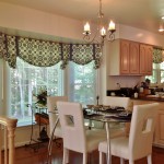 Hanging Lamp Dining Gorgeous Hanging Lamp Above Interesting Dining Set On Wooden Floor Near Bay Window Used Kitchen Curtain Ideas And Nice Motive Kitchen Guide To Choose The Appropriate Kitchen Curtain Ideas