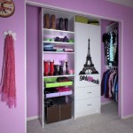 Purple Wall Compact Gorgeous Purple Wall Decorating Feat Compact Closet Organizing With Pull Out Hamper And White Cabinet With Eiffel Painting Door  Excellent Ideas To Organize Closet 