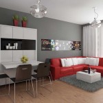 Living Room Chrome Gray Living Room Design With Chrome Ceiling Light Over White Study Desk And Corner Leather Red Sofa Modern Design In Grey Living Room Decor Views Dashing Red Sofa Design In Living Room Living Room Gray Living Room For Minimalist Concept