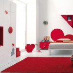 Cut Wall Colorful Heart Cut Wall Decorating And Colorful Beanbag Also Large Cabinet Storage Bedroom 10 Beautiful Red Accent For Stunning Bedroom Designs