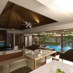 Ceiling Plan Hanging High Ceiling Plan With Cool Hanging Fans Also Contemporary Living Room Furniture Plus Oversized Window With Outside Pool View Furniture Stylish Modern Furniture For Popular Living Room Accessories