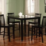 Square Black Surrounded High Square Black Kitchen Table Surrounded By Railing Back Chairs On Laminate Floor Set In Green Dining Room Dining Room Cozy Square Table For Kitchen As Bar And Additional Dining Room