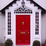 Exterior Design Traditional Home Exterior Design Decorated With Traditional Red Front Door Ideas Made From Wooden Material And Green Landscaping Edging Exterior Red Front Door As Surprising Door Design For Modern Home
