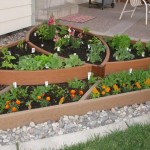 Of Awesome Garden Image Of Awesome Small Vegetable Garden Idea With Unique Shaped Seedbed Using Wood Material Plus Cute Pebbles Decoration Simple Vegetable Garden Ideas For Your Living