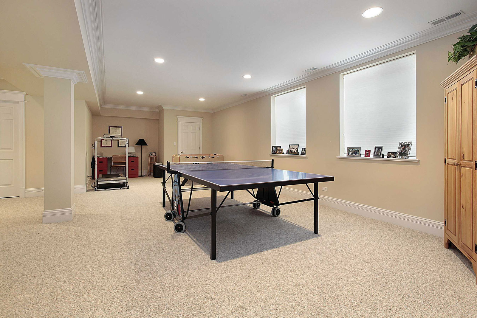 Finishing Ideas Modern Impressive Basement Finishing Ideas Decorated With Modern Design Completed With Ping Pong Table And Cream Wall Color Design Ideas Basement Basement Finishing Ideas Leading To Stunning Results