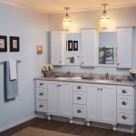 Bathroom With Wall Inspiring Bathroom With White Accent Wall Room Ideas Completed With Double Vanity Sink Coupled By Two Mirrors And Bathroom Wall Cabinets Bathroom The Best Choice For Bathroom: Bathroom Wall Cabinets