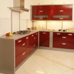 Kitchen With Grey Inspiring Kitchen With Red And Grey Interior Furnished With Sectional Modern Kitchen Cabinets Equipped With Range And Completed With Countertop Kitchen Modern Kitchen Cabinets Design Inspiration