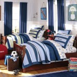 White Blue Ideas Inspiring White Blue Boy Bedroom Ideas With Twin Bed On Dark Brown Platform Completed With Sliding Window Curtains And Completed With Wall Decor Bedroom Boy Bedroom Ideas Which Comes With Interesting Design