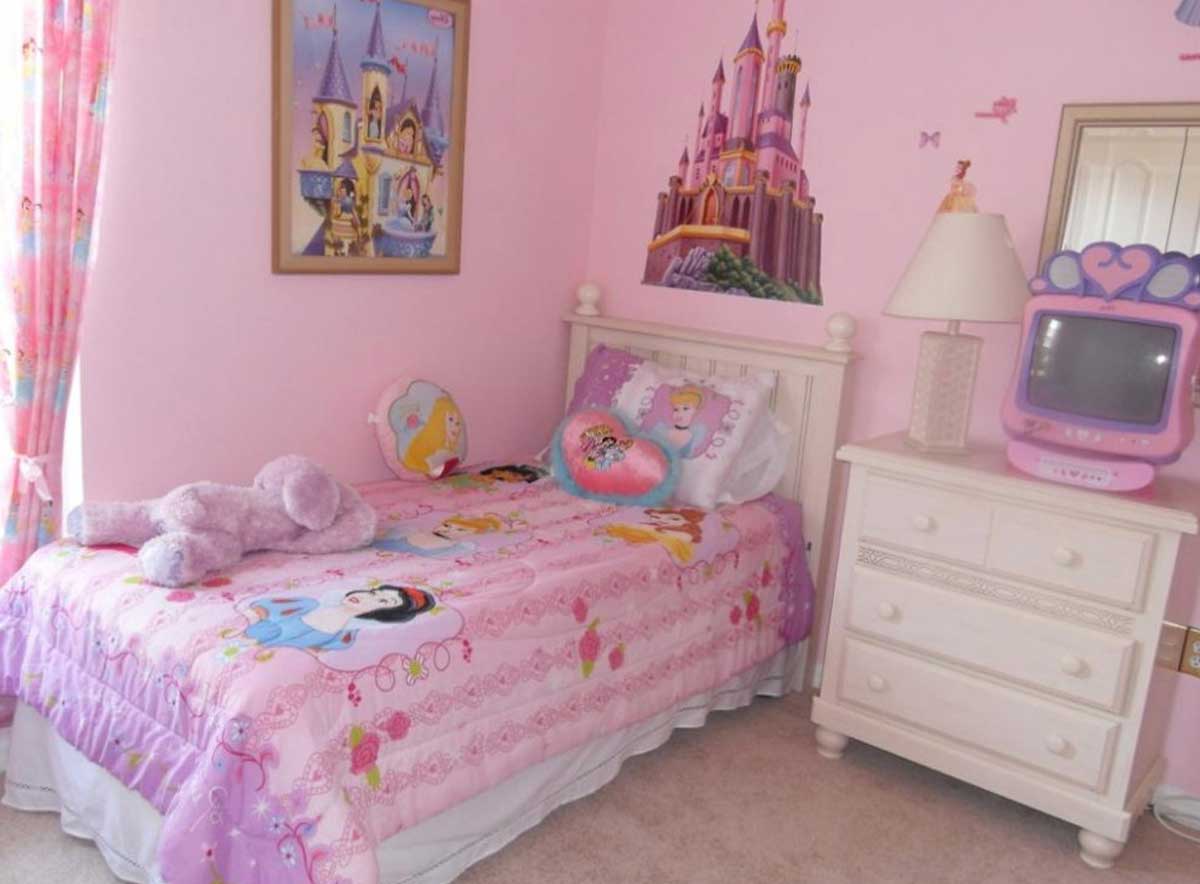 Room Decor With Kids Room Decor For Girls With Interesting Hand Painted Princess Castle Mural Also Simple White Painted Cabinet Kids Room Design Plus Sweet Prince Bed Kids Room Ideas Decoration Kids Desire And Kids Room Decor