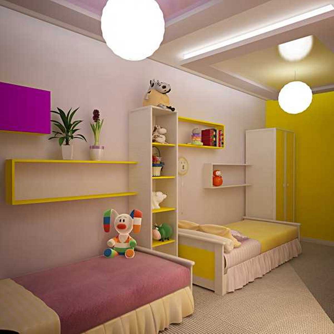 Room Decorating 2 Kids Room Decorating Ideas For 2 Bedroom Furniture With Simple Wooden Dollhouse Shelf Also Funny Animals Doll Kids Room Ideas Plus Trendy Brown Striped Carpet Kids Room Design Ideas Decoration Kids Desire And Kids Room Decor