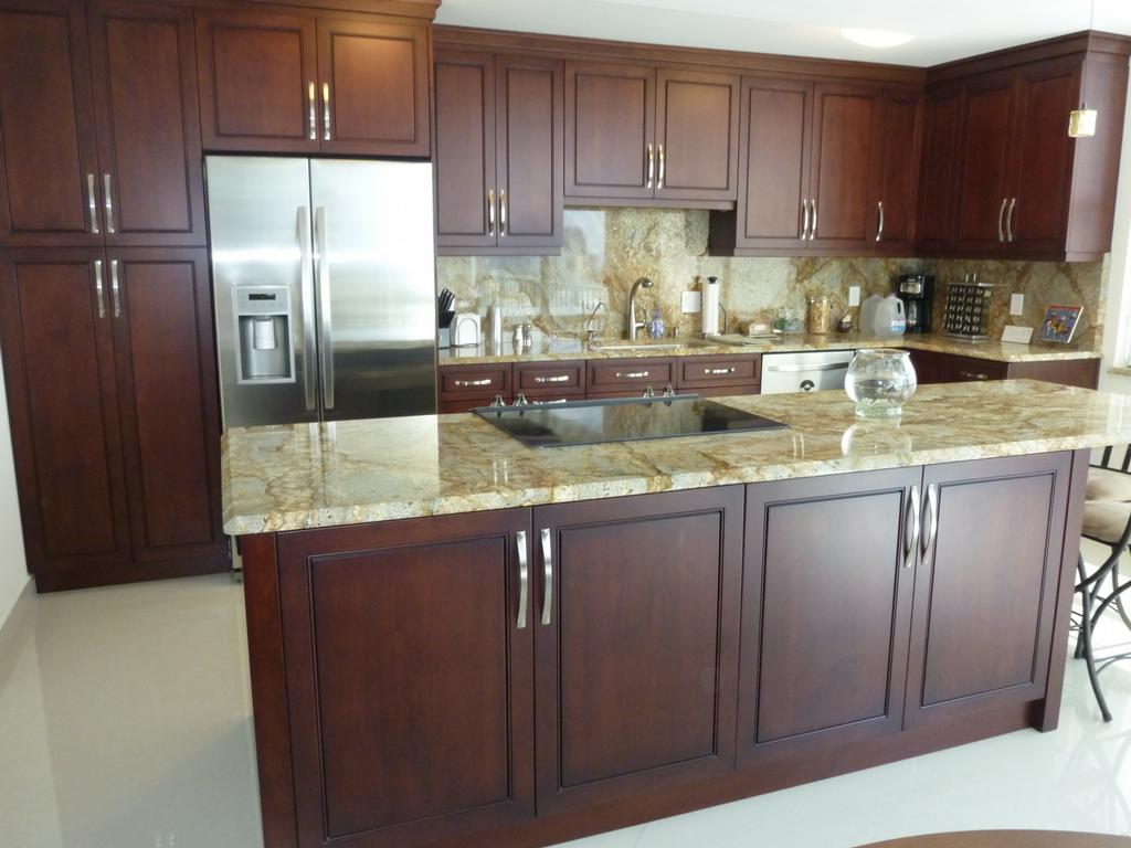 Cabinet Refacing Material Kitchen Cabinet Refacing Using Wooden Material And Cream Kitchen Countertop Made From Marble Material Design Kitchen Kitchen Cabinet Refacing For Totally Different Look