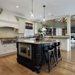 Shaped Kitchen Island L Shaped Kitchen Design With Island Feat Quirky Pendant Lighting Also Cool Black Barstools Plus Under Counter Microwave Idea  Interesting Information On Under-Counter Microwave 