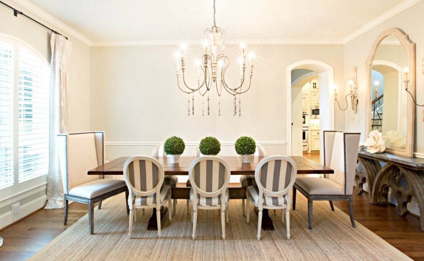Chandelier Design Upholstered Large Chandelier Design Feat Funky Upholstered Dining Chairs And Cute Topiaries Table Centerpiece Idea Dining Room  Beautiful Upholstered Chairs To Renew Dining Room Atmosphere 