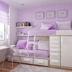 Purple Teenage With Light Purple Teenage Bedroom Equipped With Bunk Bed Plus Storage Paired With Wall Shelf And Desk  Interior Design  The Most Alluring Room Ideas For Teenager 