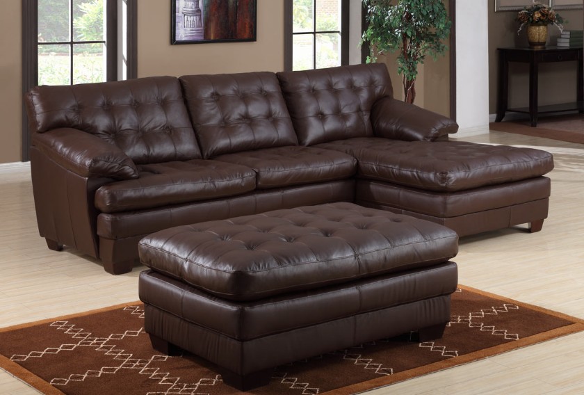 Room Focus Brown Living Room Focus On Contemporary Brown Sectional Leather Couch With Ottoman Idea Plus Trendy Rectangular Rug Furniture  Brown Leather Couch Is Ready To Turn You Classic 