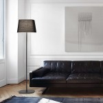 Room Interior Black Living Room Interior Design With Black Leather Sofa In Modern Style Completed With Contemporary Floor Lamps Design Ideas Decoration Contemporary Floor Lamps For Your Modern Style At House