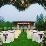 Shaped Garland Romantic Love Shaped Garland Gate For Romantic Garden Wedding Ideas With Purple And White Table Sets Beautiful Garden Design For Your Wonderful Weeding Ideas