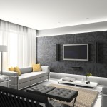 Living Room In Lovely Gray Living Room Interior Design In Modern Style Using Modern Sofa And Flat TV Screen On The Wall For Inspiration Living Room Gray Living Room In Luxury And Elegance Realm