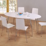 Painted Wood White Lovely Painted Wood Floor And White Chairs Design Feat Modern Oval Dining Table With Steel Legs Dining Room  Oval Dining Tables Perform Enchanting Tables 