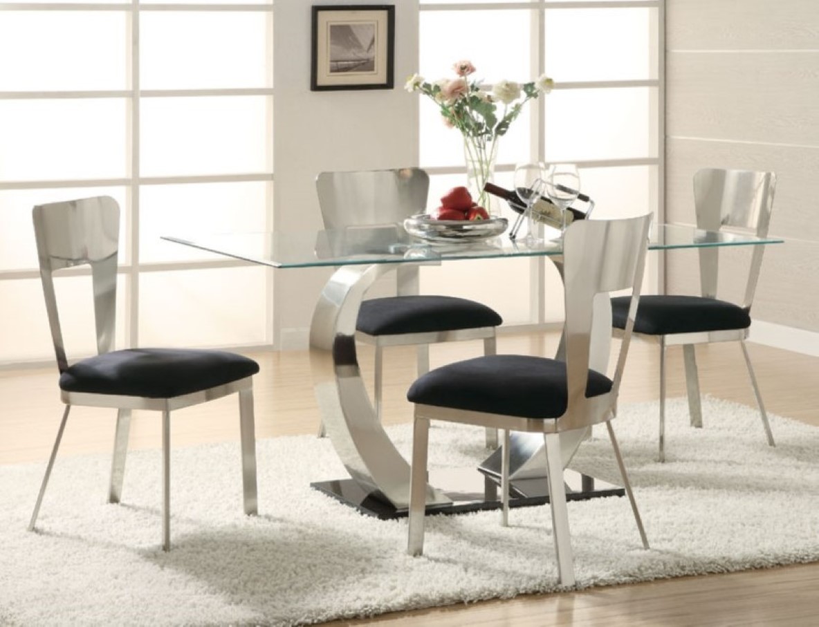 Rectangular Area Also Lovely Rectangular Area Rug Idea Also Black Chairs Design Feat Modern Glass Top Dining Table Dining Room  Revamping Your Dining Room Sense Through Vogue Modern Tables 
