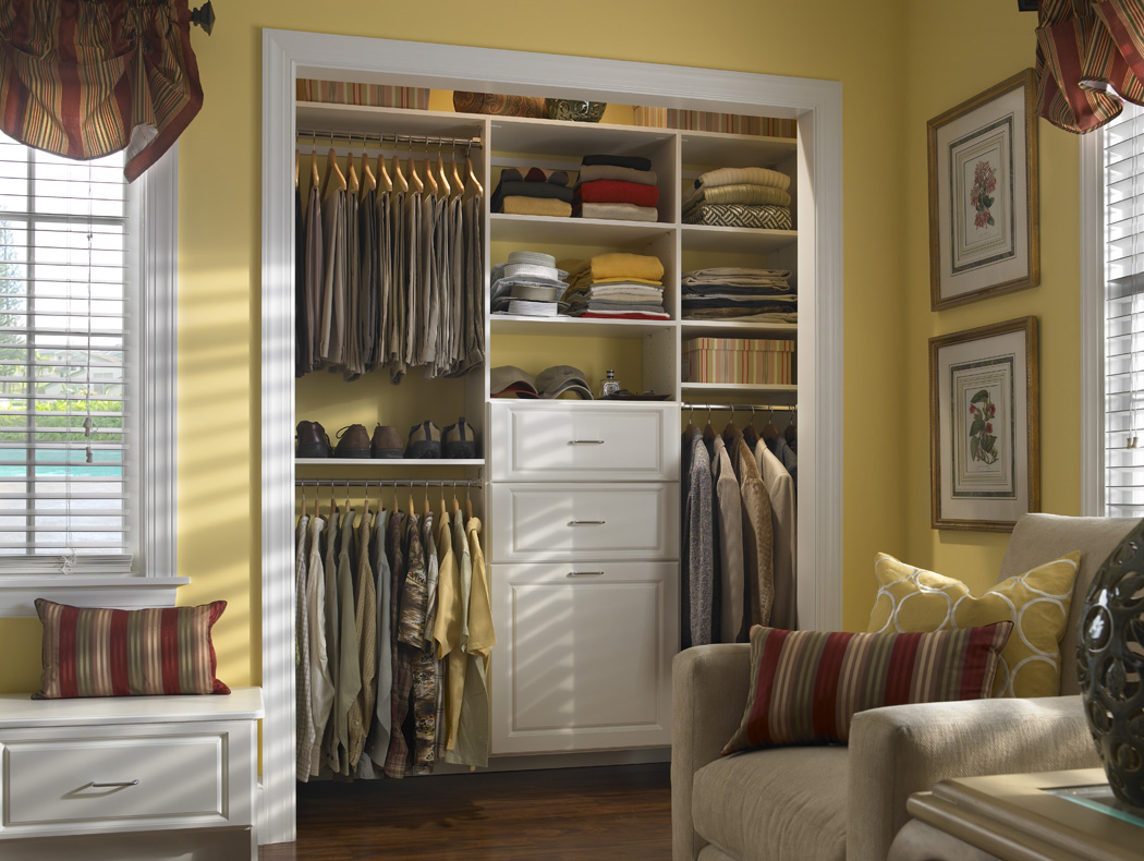 Walk In Decorated Lovely Small Walk In Closet Ideas Decorated With White Cabinet And Shelving In Traditional Style Completed With Yellow Wall Color Decoration 10 Cozy Small Walk In Closet Ideas To Strike Your Fancy